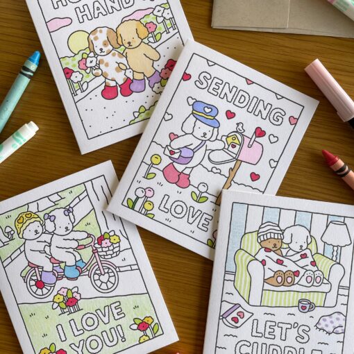 Let's Cuddle Coloring Card - Image 5