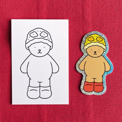Bobbie Glitter Sticker + Info Card