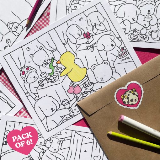 Sweetheart Coloring Sheets • Pack of 6