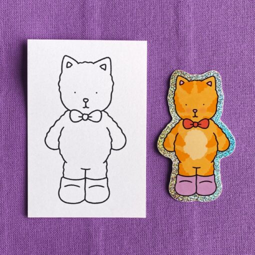 Dr. Parmesan Glitter Sticker + Info Card