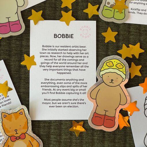 Bobbie Glitter Sticker + Info Card - Image 2