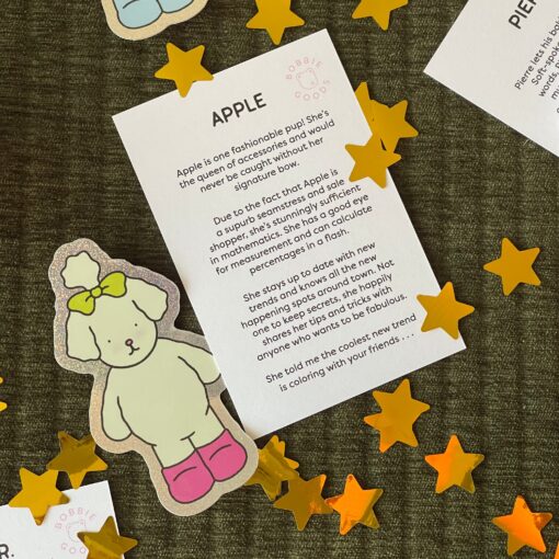 Apple Glitter Sticker + Info Card - Image 2