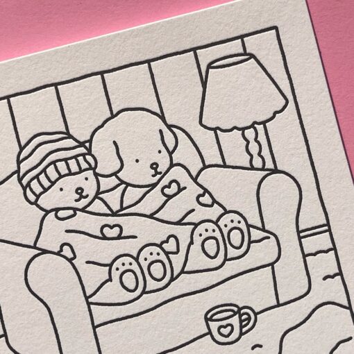 Let's Cuddle Coloring Card - Image 4