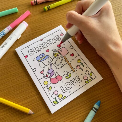 Sending Love Coloring Card - Image 2