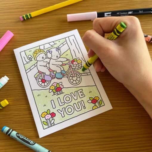 I Love You! Coloring Card - Image 2
