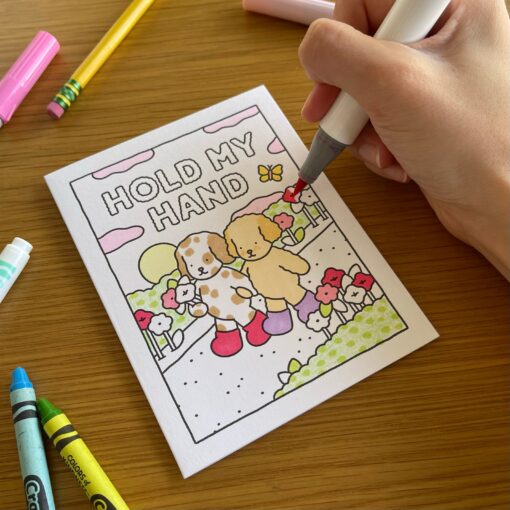 Hold My Hand Coloring Card - Image 2